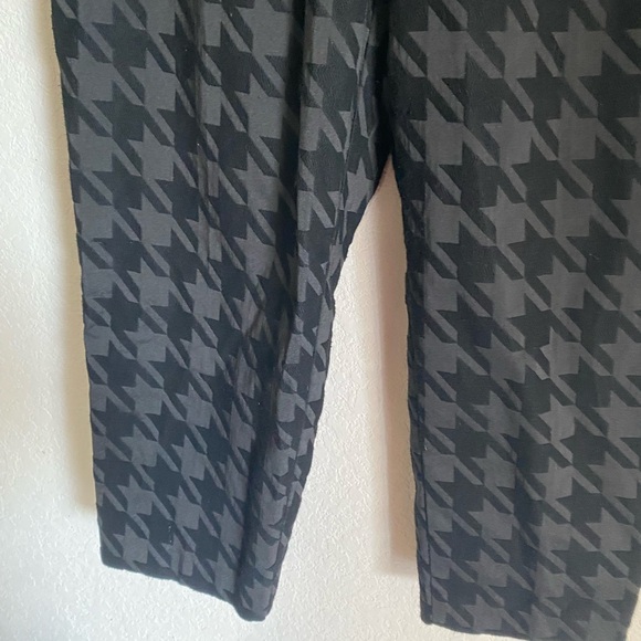 Ann Taylor Houndstooth Textured Black High Waist Ankle Workwear Office Pants 8P - Picture 6 of 12